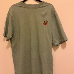 Zara Olive Green Men's Tee with Logo